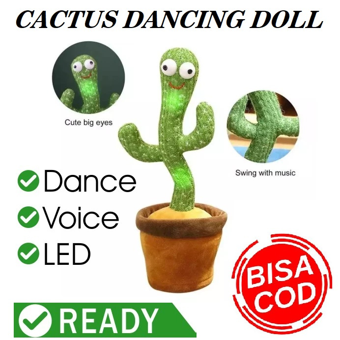 Mainan Kaktus Bergoyang Dancing Cactus Boneka Kaktus Goyang dan Bicara Kaktus Joget Ngomong