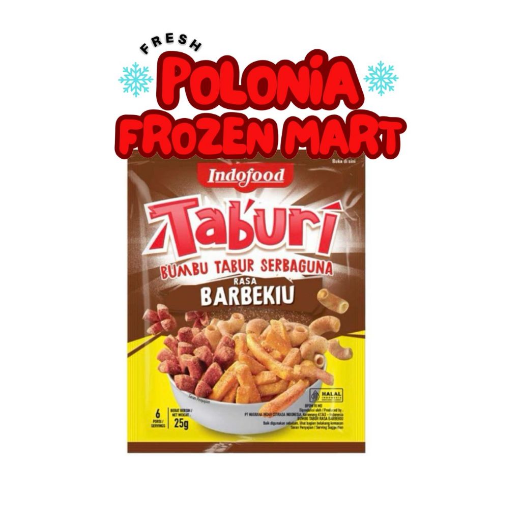 Indofood Bumbu Tabur Kentang Goreng berbekiu BBQ TABURI 25 gr Halal Bumbu Kentang Goreng Indofood - 