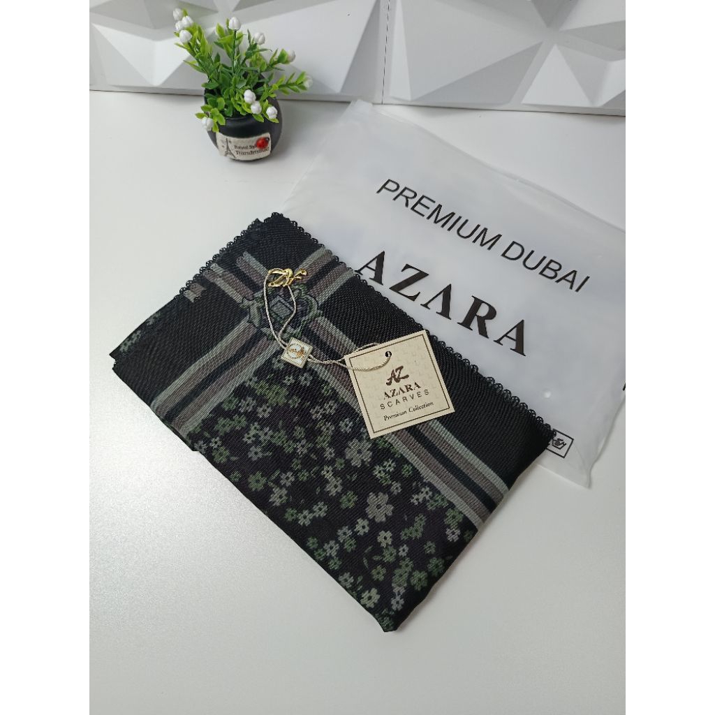 OSKARA MOTIF HITAM || JILBAB SEGIEMPAT AZARA  PACKING POUCH