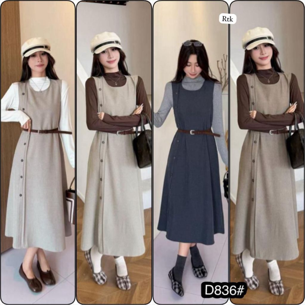 New Arrival VSF04.496K-3 RTKD836# LongTunik Dress Bangkok Import Premium / Long Midi Wanita Terbaru 
