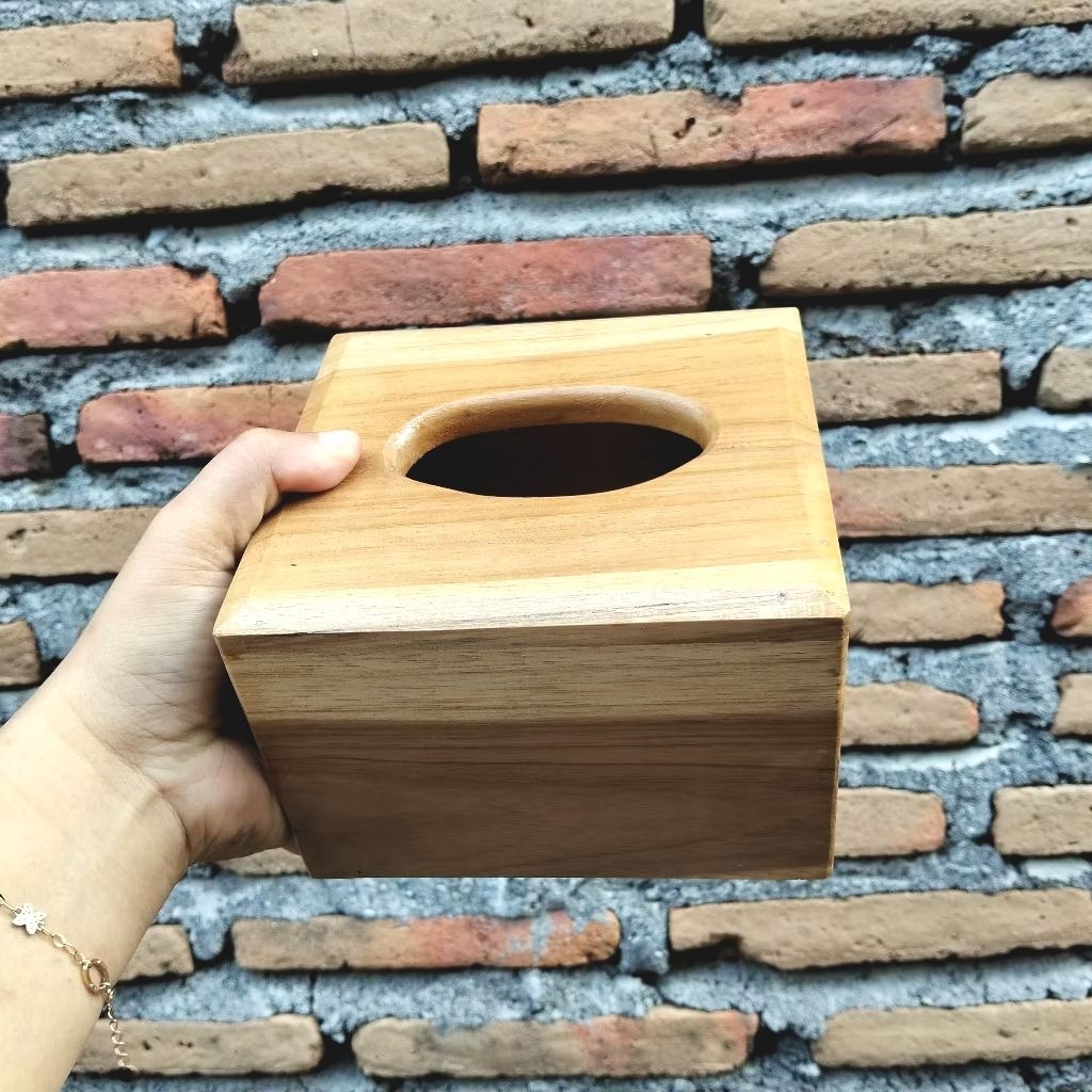 KOTAK TISSU KAYU JATI KECIL/KOTAK TISSU AWET/BOX TISSU KAYU/BOX TISSU ESTETIK