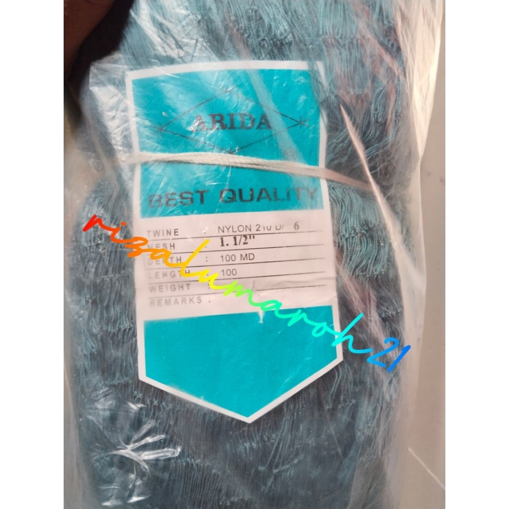 jaring ikan benang nilon  arida 1½ inch D6   100md/100yds TATE MATA MELINTANG