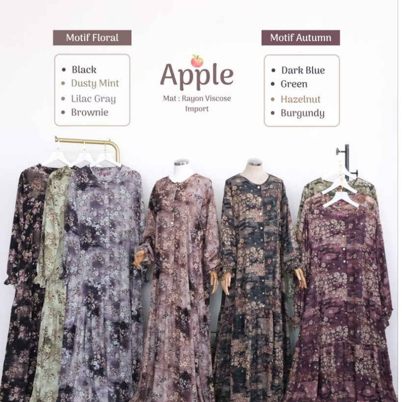 Winna ~ APPLE Homedress Gamis Rayon Viscoose Import Motif Floral / Daster Lengan Panjang Gamis Rumah