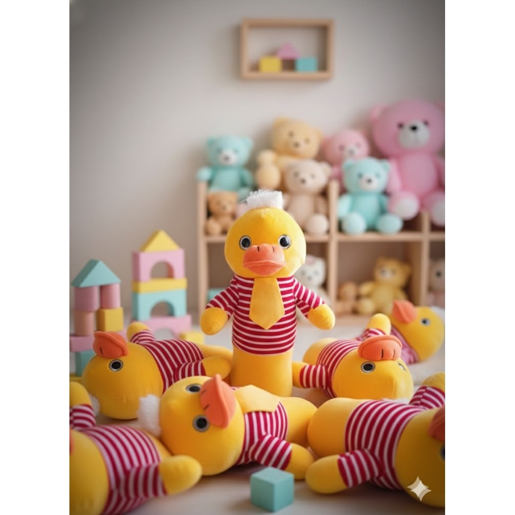 Boneka Guling Bebek Baju Lucu Lembut