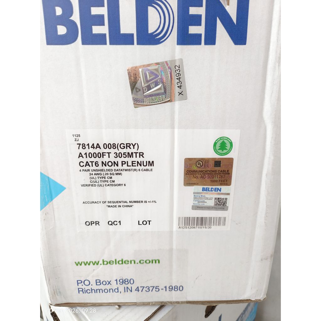 Kabel Belden cat 6 LAN UTP CAT6 BELDEN Gigabit Original