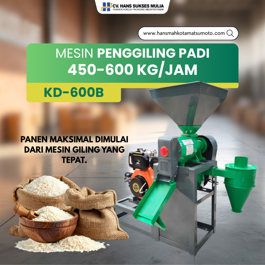 MESIN GILINGAN PADI (MAHKOTA) KD-600B ( TANPA ENGINE)