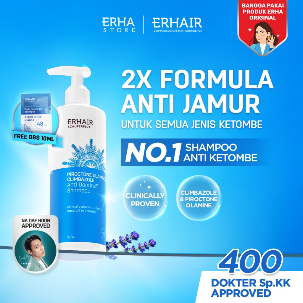 [ANTI KETOMBE] ERHAIR Scalperfect Anti Dandruff Shampoo 100ml 250ml 370ml - Sampo Anti Ketombe & Seb