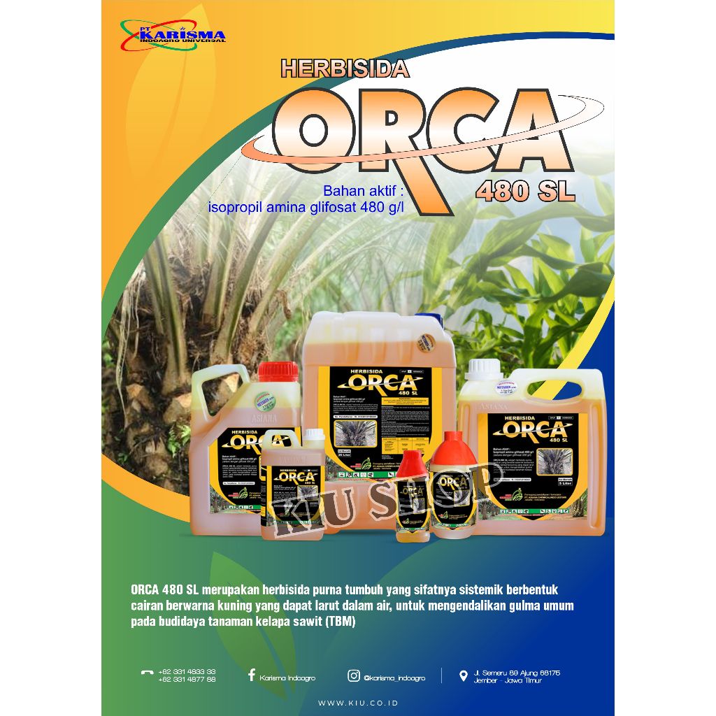 Orca 480 SL Herbisida Sistemik Pengendali Gulma/5 liter
