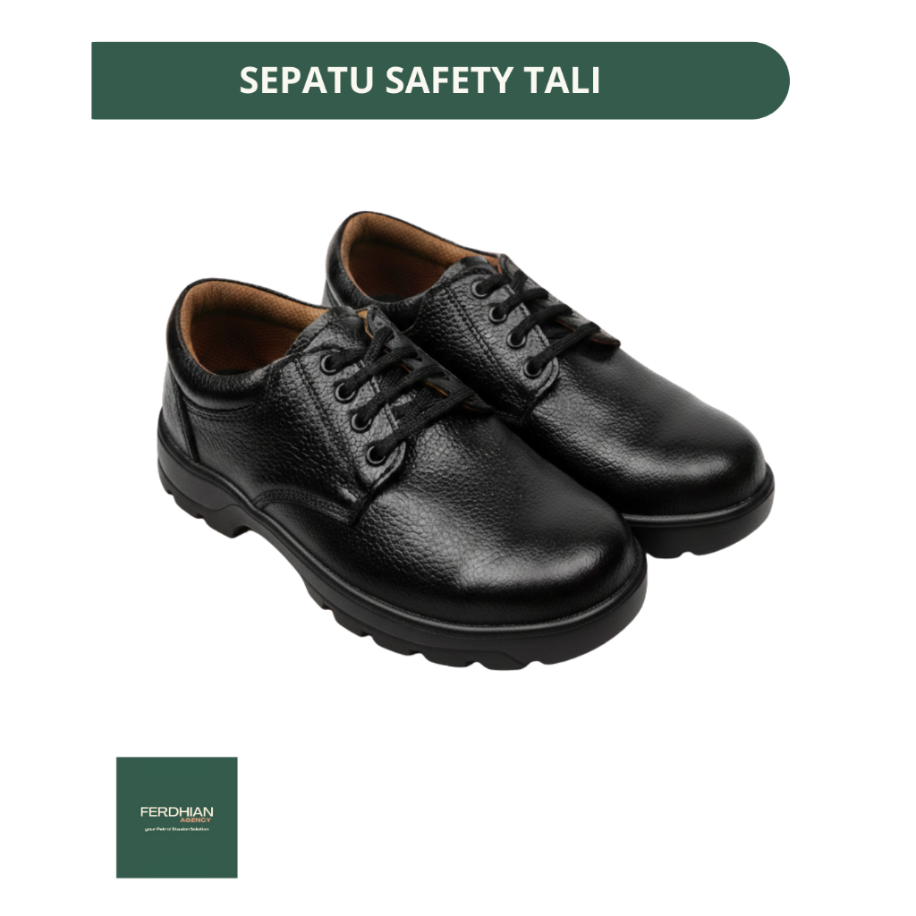 SEPATU SAFETY TALI PENDEK PETUGAS SPBU PERTAMINA BERKUALITAS