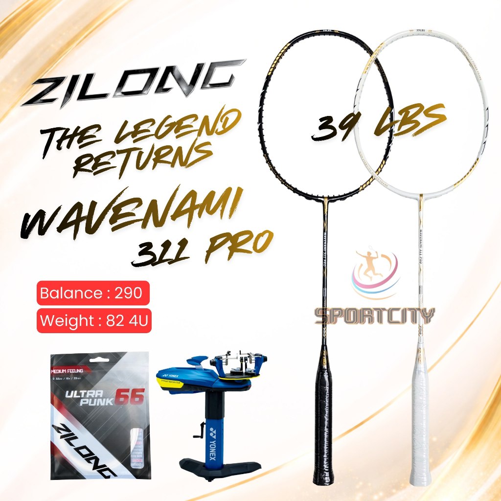 Raket Badminton ZILONG WAVENAMI WAVE NAMI 311 PRO TERBARU 39LBS AX POWER TAIJI Original Bulutangkis 
