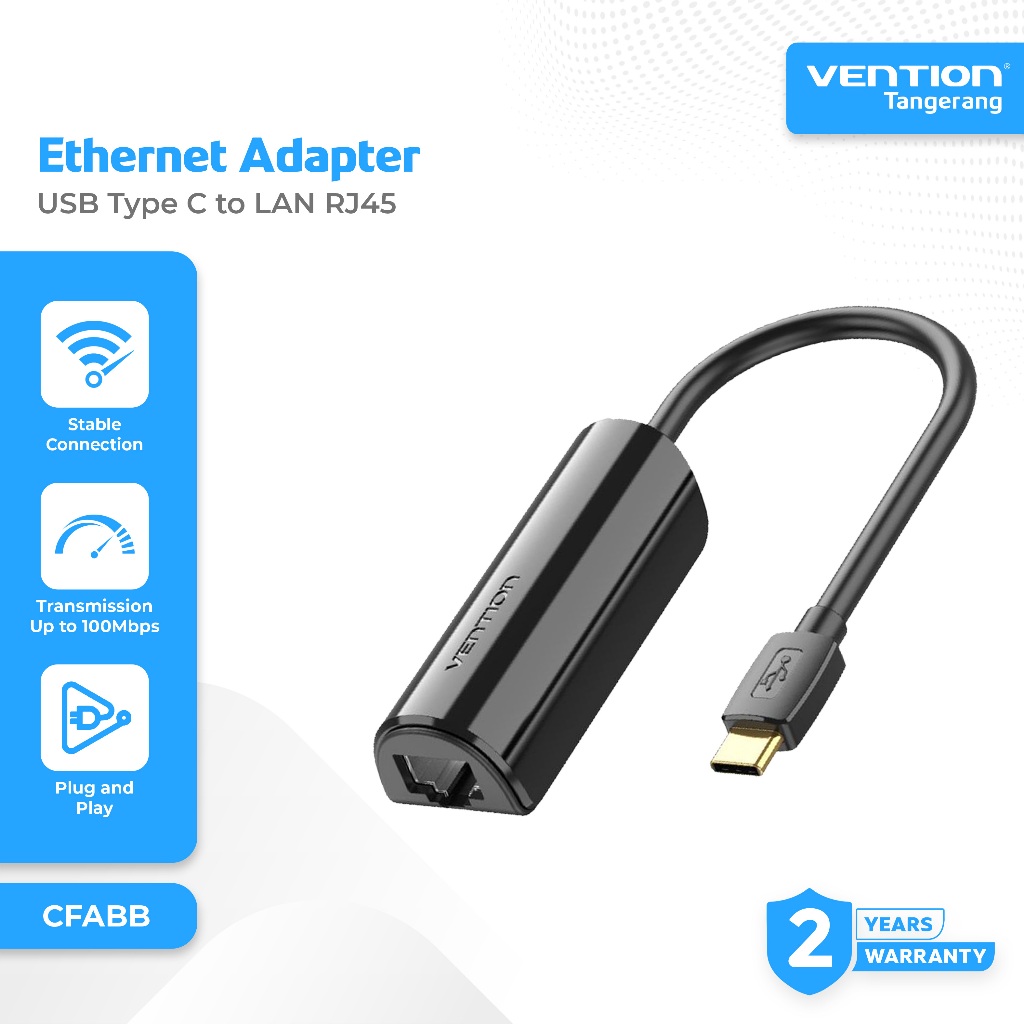 Vention USB Type C to LAN RJ45 Gigabit Ethernet Adapter Network High Speed 10/100Mbps Gold Plated Gi