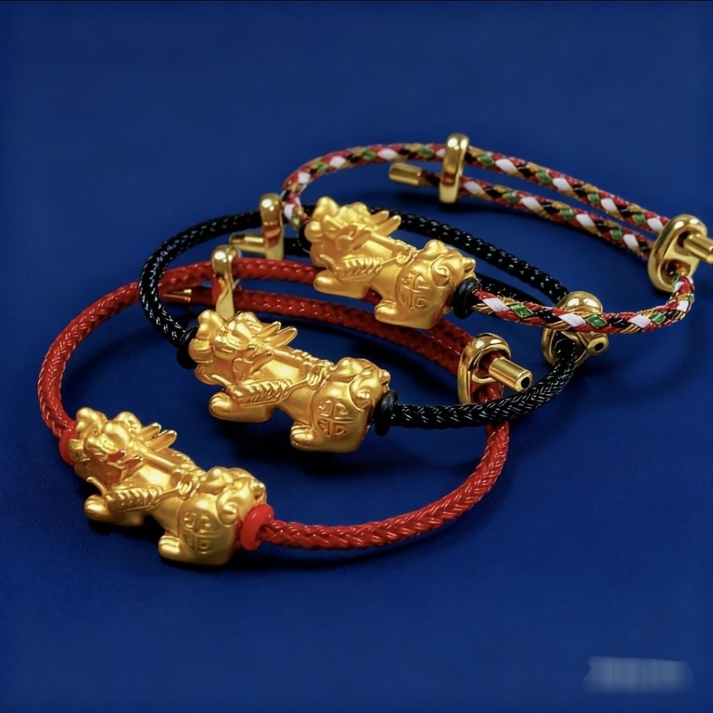 gelang pandora hongkong 23k 24k 999 original variasi emas asli charm / liontin  baby mini naga jilin