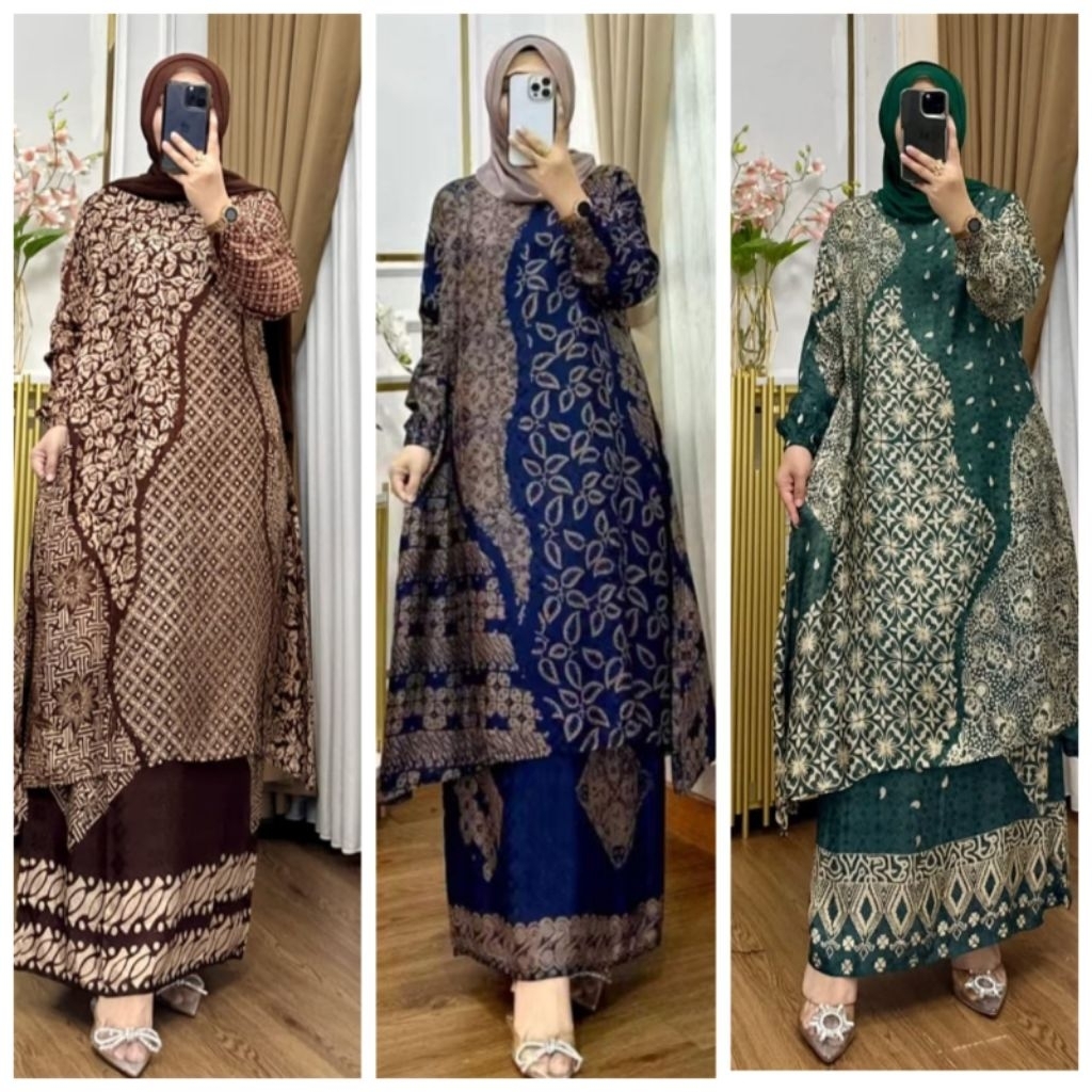 Set Batik Wanita Moderen Mamizaq Sutra Viscose