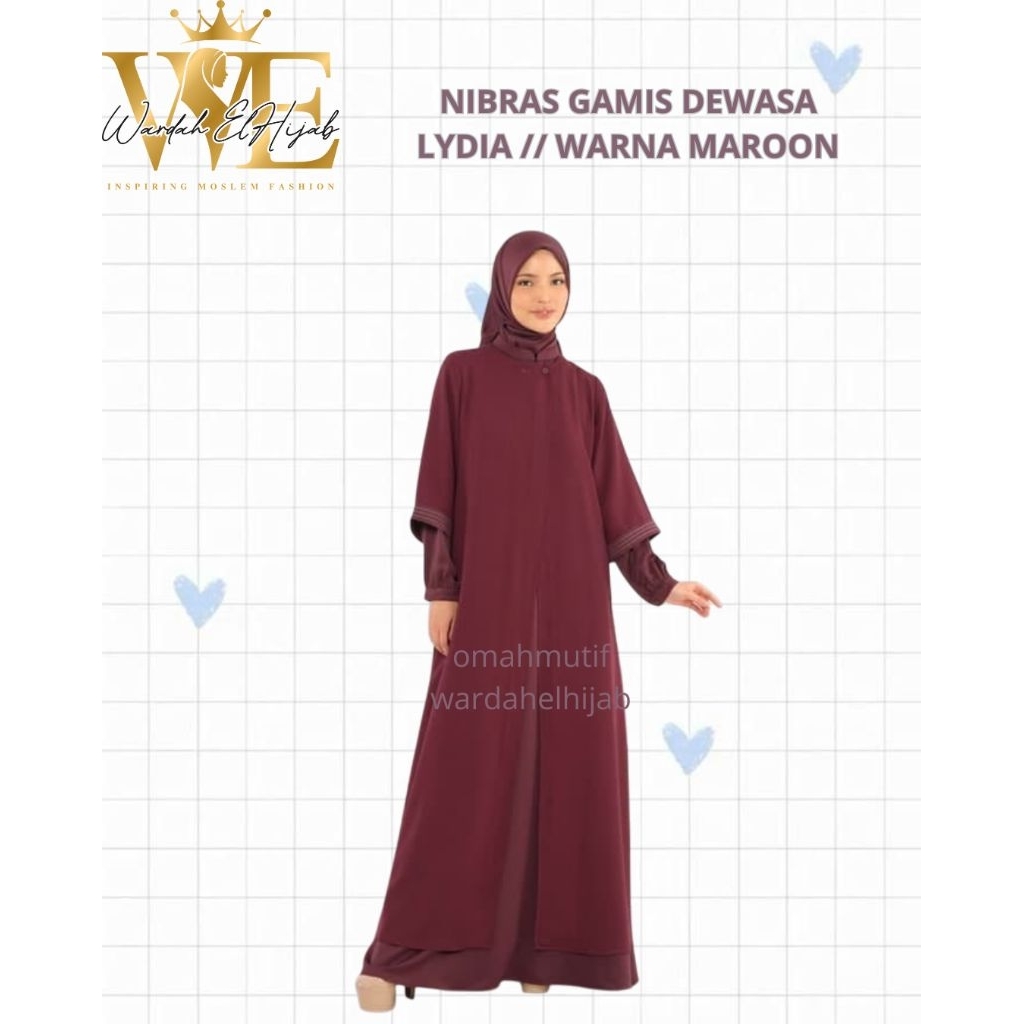 NIBRAS//GAMIS DEWASA LYDIA//WARNA MAROON