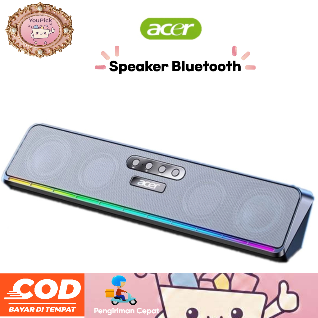 Speaker Bluetooth RGB Speaker Komputer Bass USB Stereo HIFI Dual Mode (Acer)
