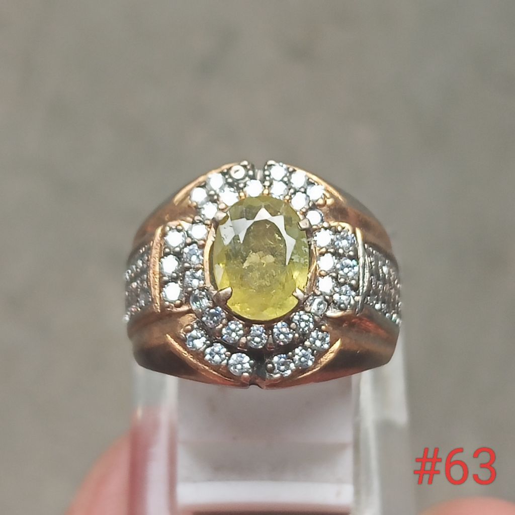 batu permata natural canary tourmaline, gem id card WGL #63