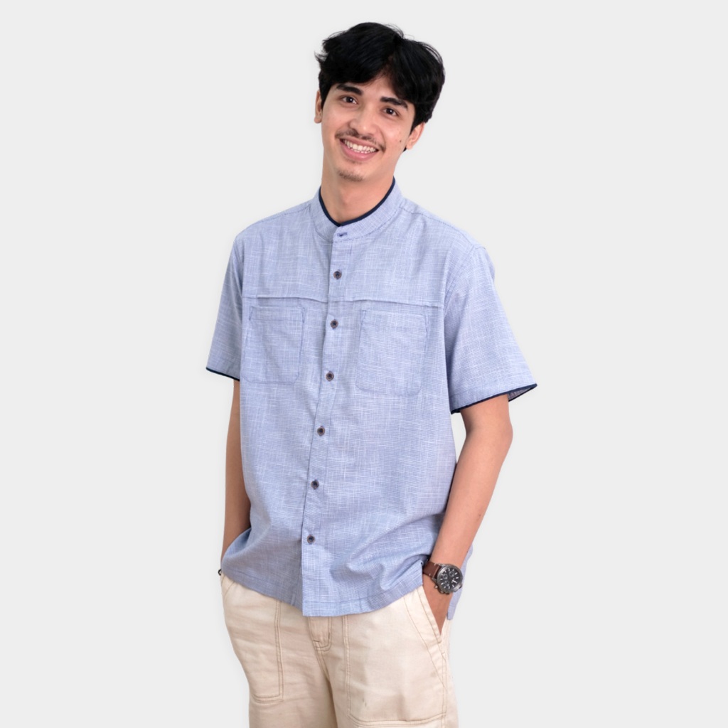 POSHBOY Baju Koko Lengan Pendek Baju Muslim Kemeja koko Pria Bahan Katun - Al Khali