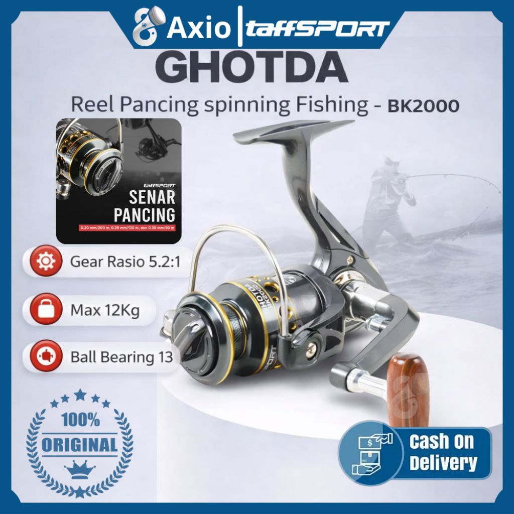 Axio 8 Shop Reel Pancing Spinning Series BK-2000 Putar Rell Rill Pancing Katrol Kerekan Fishing - BK