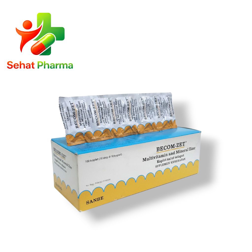 BECOM-ZET Multivitamin Tablet dengan Zinc untuk Daya Tahan Tubuh