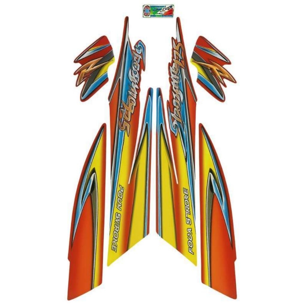 Striping stiker body motor Suzuki Shogun 125 R 2004 stiker list bodi motor suzuki shogun 125 r tahun