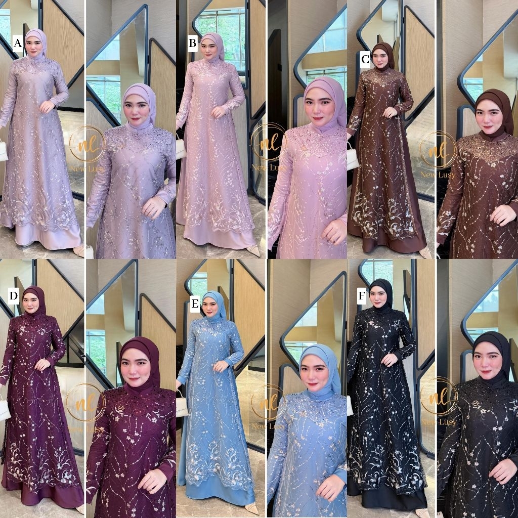 Vanesha Vanesa Series Dress Gamis Outer Brukat by Newlusy New Lussy Lusy