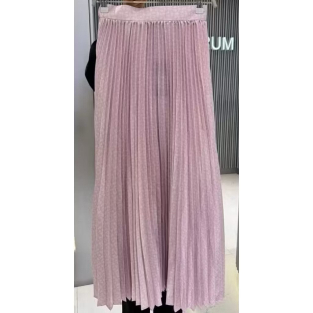 NEW BENANG JARUM MONOGRAM VIOLA PLEATED SKIRT BLOSSOM SIZE XXL | Rok BJ Mono Pink