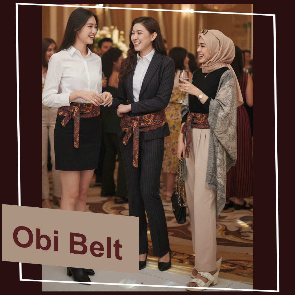 Obi Belt Batik polos Kebaya Modern ikat Pinggang Pria Wanita