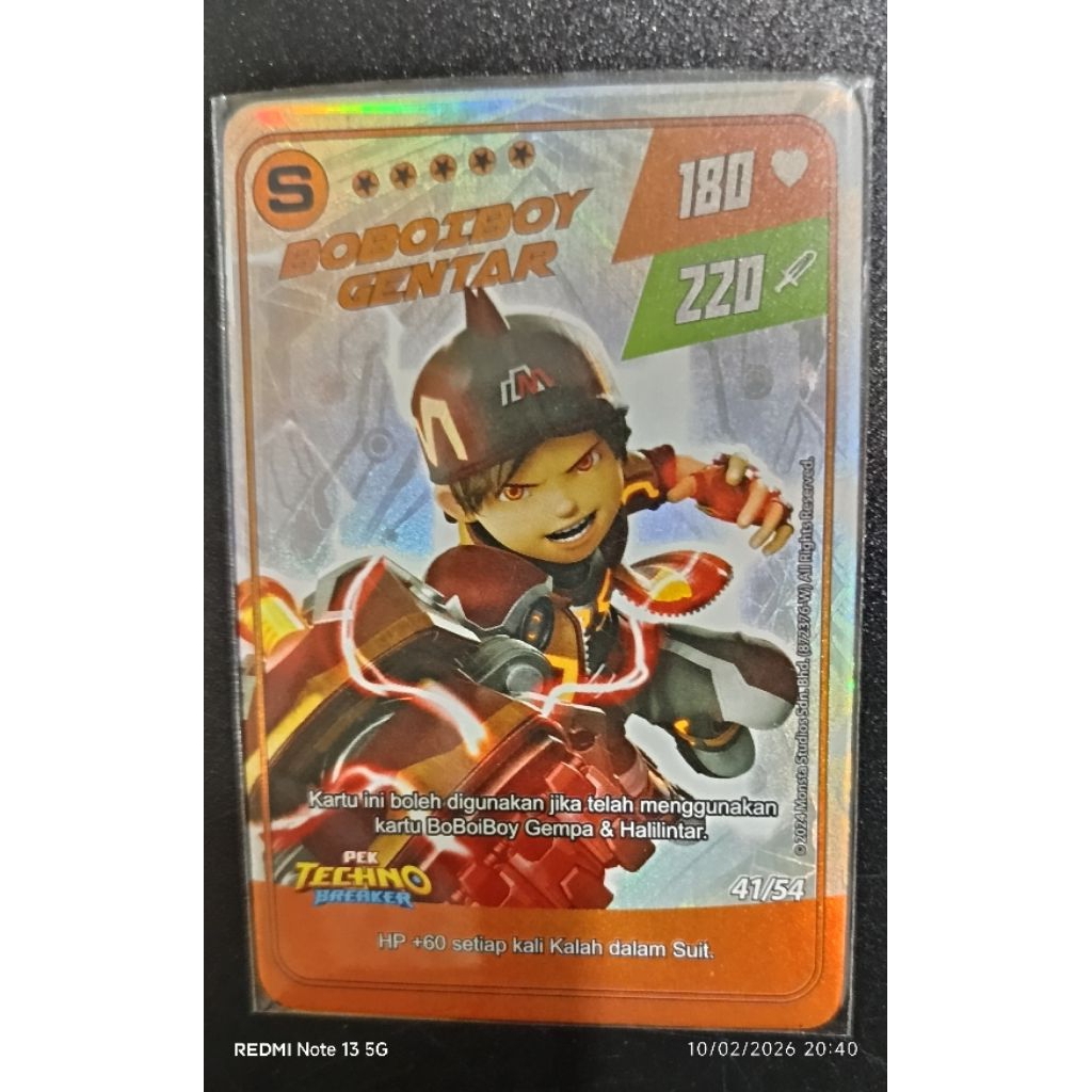 kartu boboi boy gentar monsta galaxy card