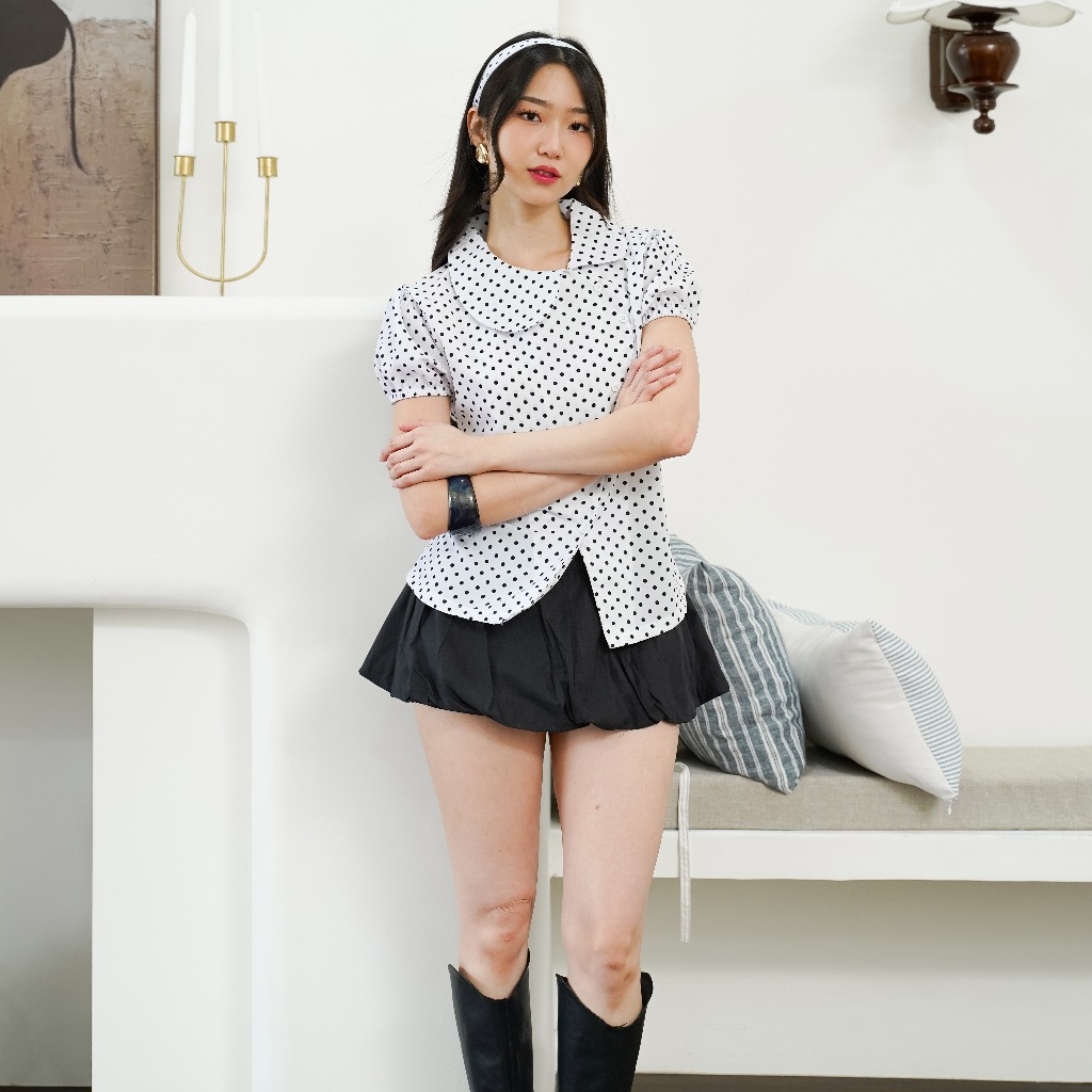 Lumixen - Noa Polka Blouse | Blouse Wanita | Top Wanita