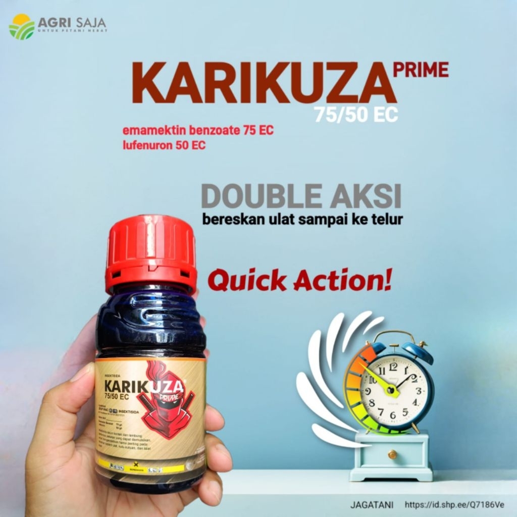 INSEKTISIDA KARIKUZA 75/50 EC 250ML Emamektin Lufenuron Sekelas Toxedown Ulat Faw Grayak Kutu Pun Li