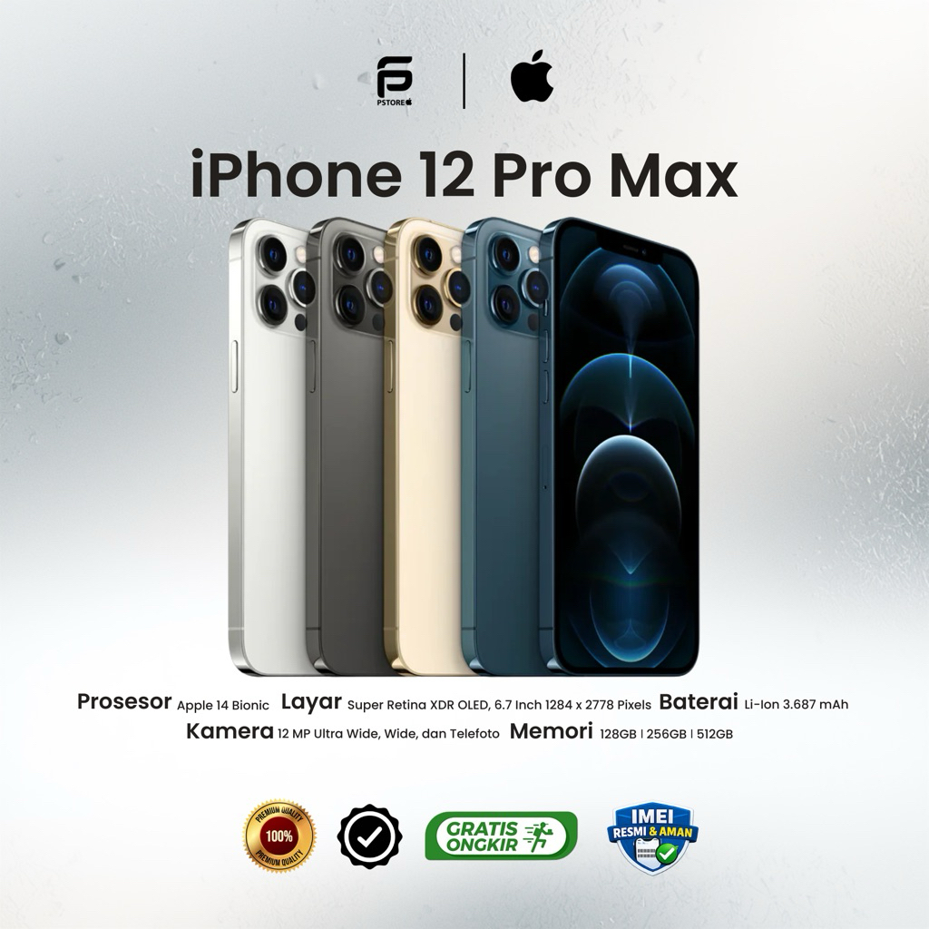 IPHONE 12 PRO MAX 128GB/256GB | 100% MULUS | SECOUND LIKE NEW | BERGARANSI INTERNASIONAL