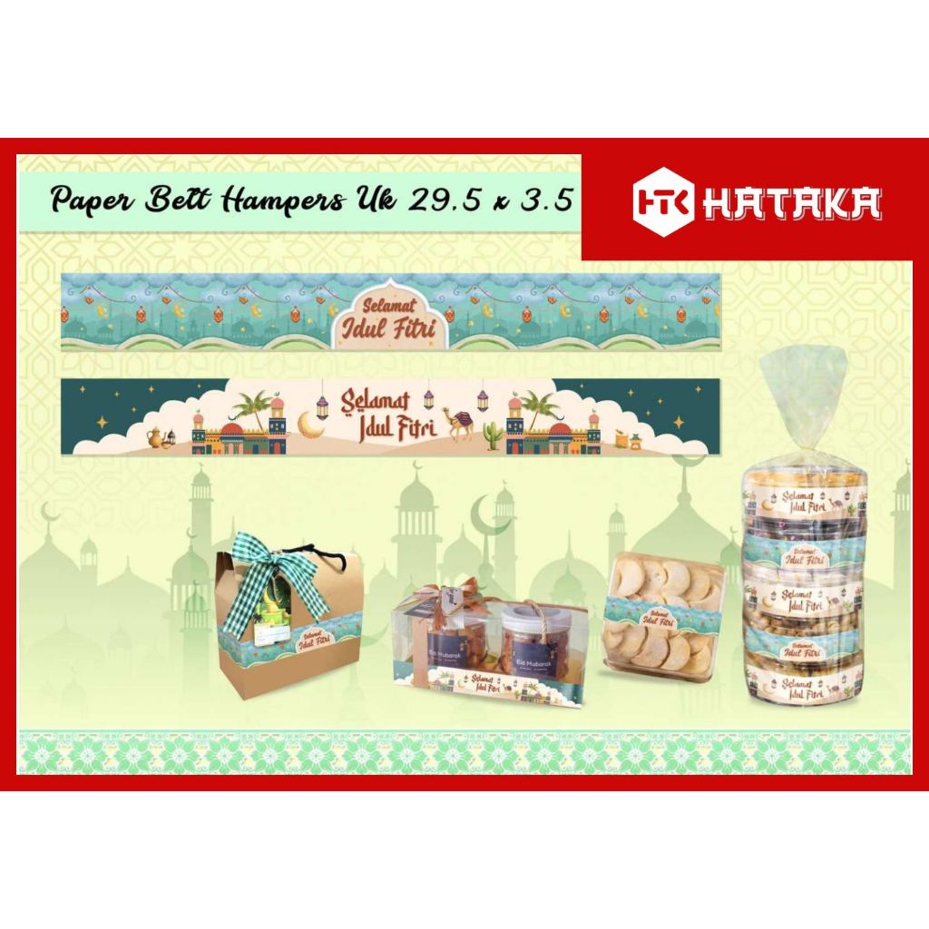 *10Pcs* Pita Kertas Idul Fitri  | Paper Belt Idul Fitri | Toples Idul Fitri | Hampers