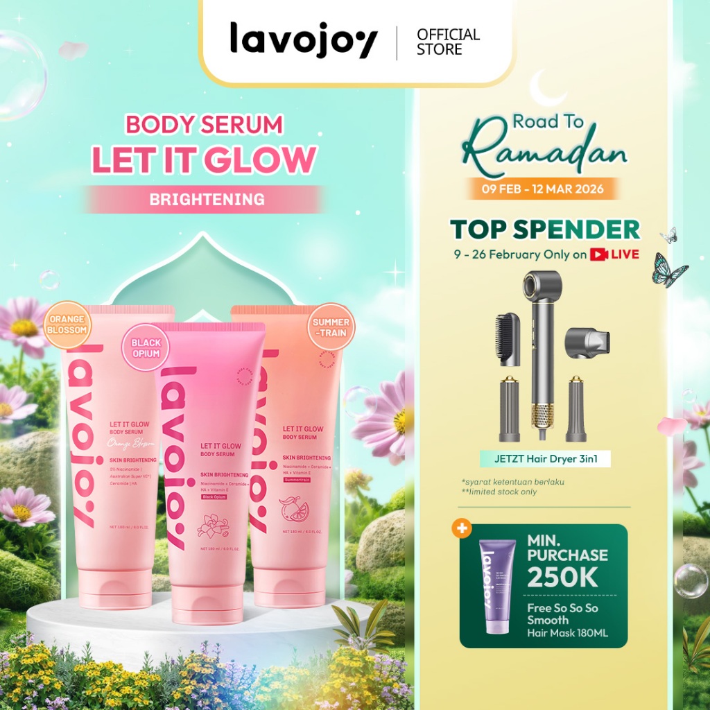 Lavojoy Let It Glow Body Serum Skin Brightening Upgraded Version | Body Serum Untuk Mencerahkan Dan Melembabkan Kulit Dengan Niacinamide + Ceramide + Vitamin E