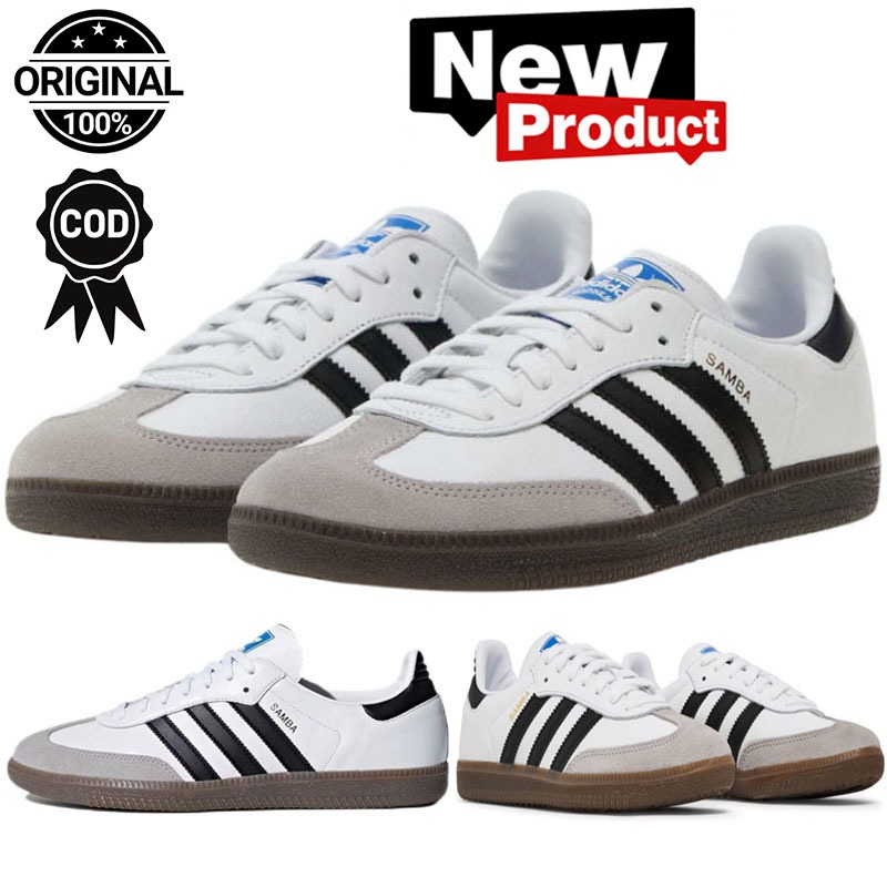 COD Sepatu Samba Unisex Sneakers Putih Hitam Pria Wanita Authentic 100% ORI