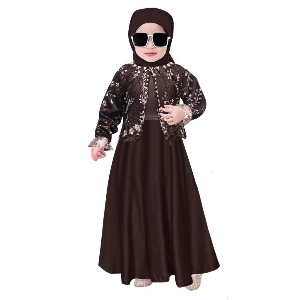 Gamis anak perempuan Eva Tile Garden Bordir gamis pesta anak dress muslim anak baju muslim anak pere