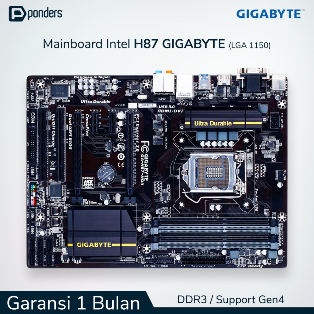 Mainboard Intel Gigabyte H87 LGA 1150 DDR3 Support Gen4