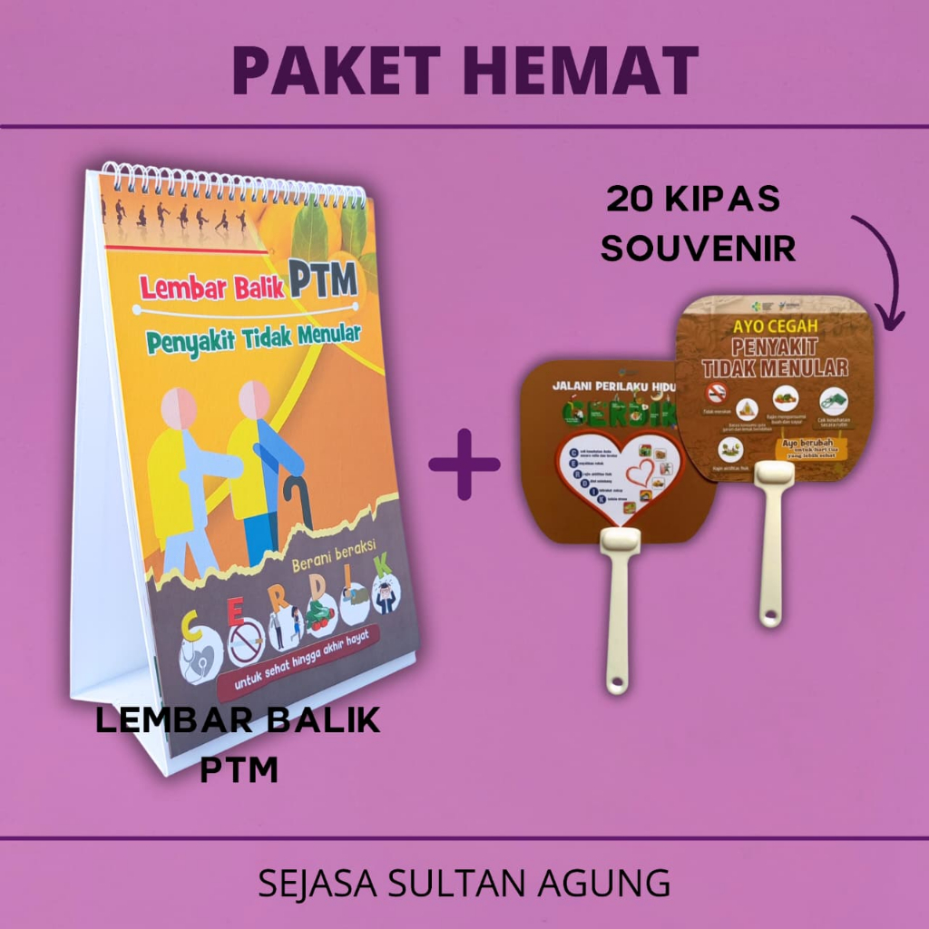 Paket Hemat Lembar Balik PTM - Lembar Balik Penyakit Tidak Menular CERDIK | Paket Hemat Kipas PTM