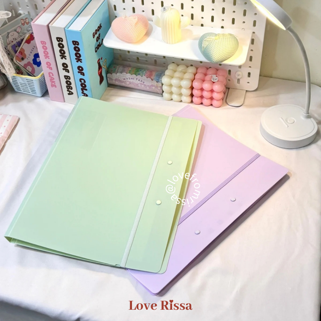 [RISSA] Map Miko Klip Penjepit Dokumen Keeper Binder File Organizer Kertas Love Rissa
