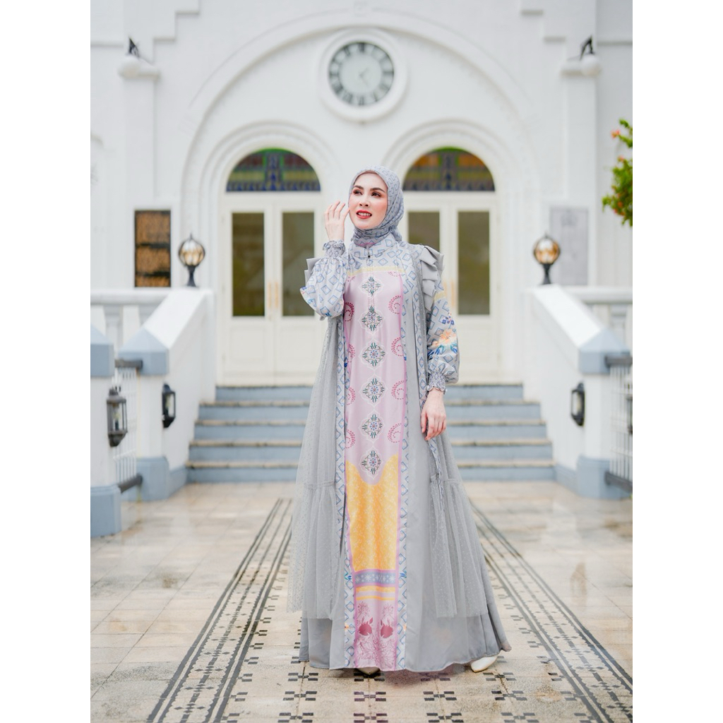 Arinna Livia Series  by Arinna hijab | Gamis Wanita | Gamis terbaru  | Maxmara Premium mix Tile Salj