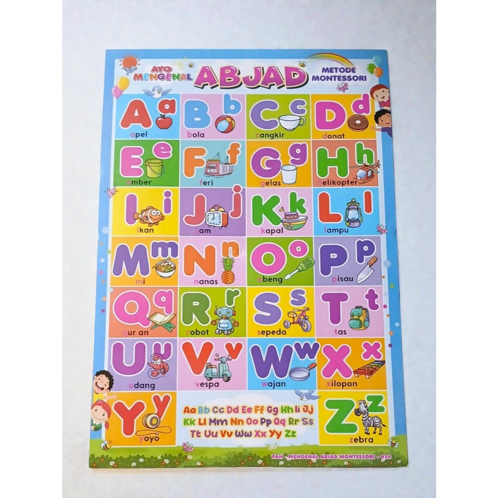 Poster Edukasi Anak Pembelajaran Berhitung Dan Membaca Angka Dan Huruf