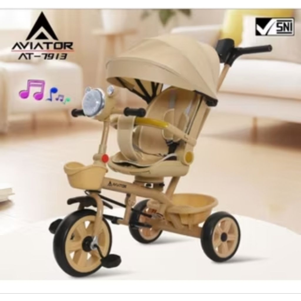 Sepeda Anak Roda Tiga Aviator AT 7913 / Pacific PC 5166 Model Stroller Ada Canopy