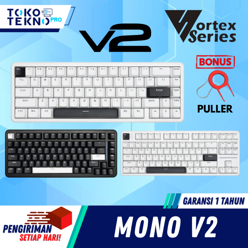 Vortexseries Vortex Mono V2 / V-2 / Gen2 Series Wired Gasket Mount Mechanical Gaming Keyboard 65% / 