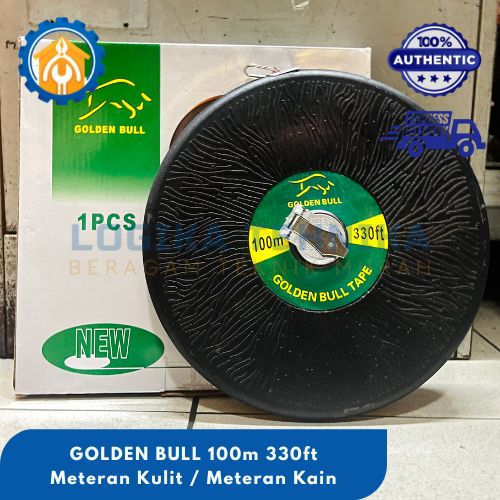 Meteran Kulit Bulat | Meteran Gulung Kain Golden Bull 100 Meter