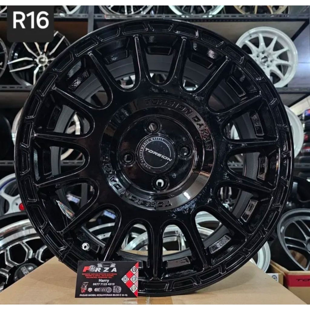 Velg Torsion Dakar R16 PCD4x100 Gloss Black, Ej titan, Matte Black. Lebar 7 ET 41