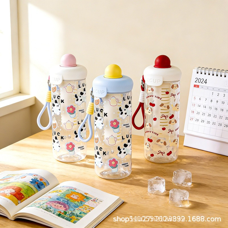 TUMBLER SWEET BOTOL MINUM ANAK DEWASA MOTIF KARAKTER DILENGKAPI SARINGAN FREE SEDOTAN DAN GANTUNGAN 