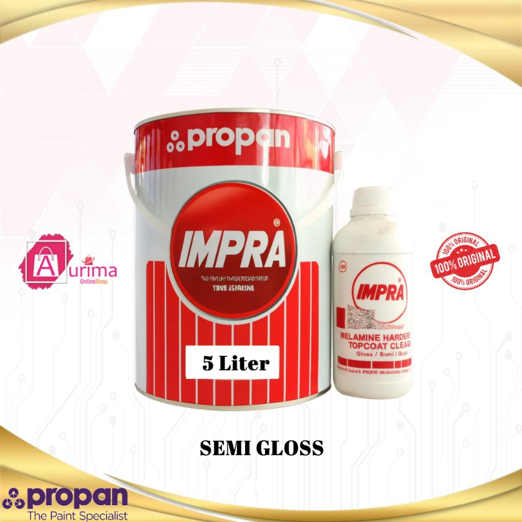 CAT PROPAN IMPRA MELAMIN SEMI GLOSS 2K (2 KOMPONEN) CAT FINISHING UNTUK KAYU 5 LITER