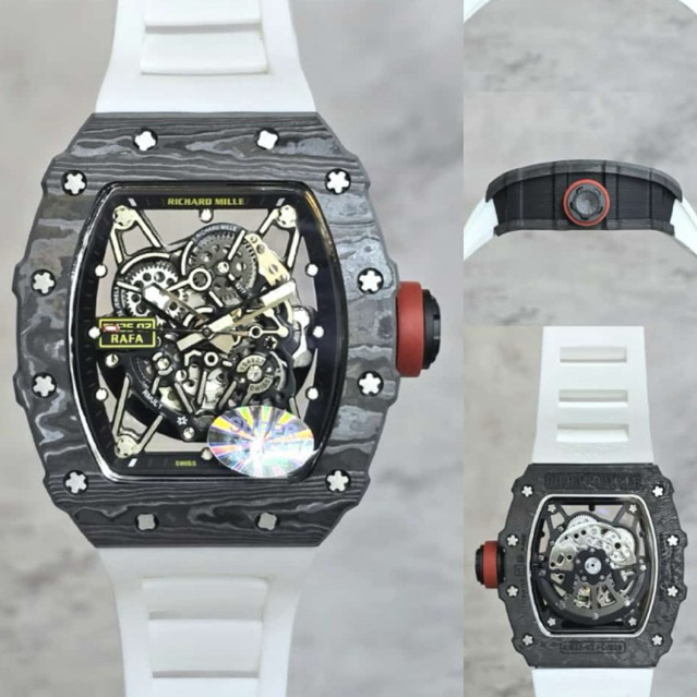 JAM TANGAN PRIA/COWOK RM-35/02 RAFA RUBBER BODY CARBON AUTOMATIC 42mm #Jamtanganpria #Jamtangancowok