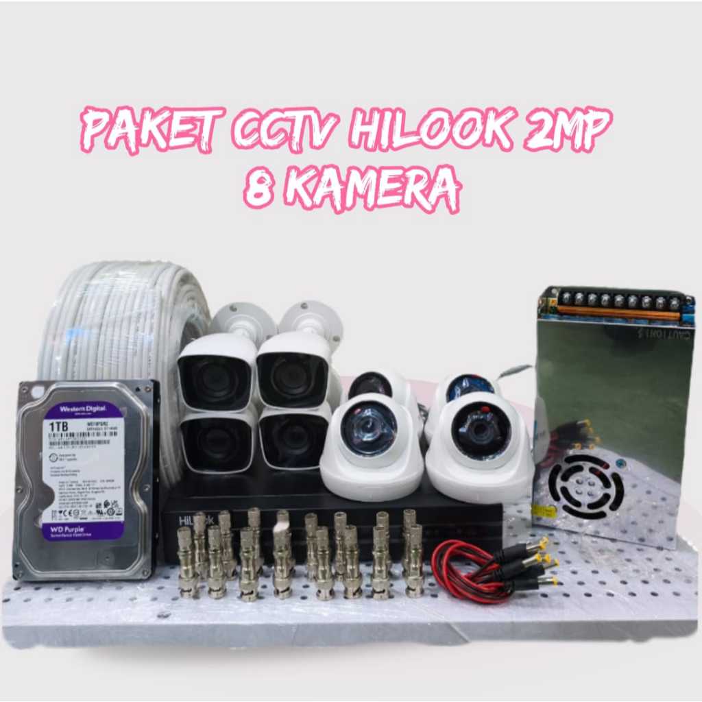 Paket kamera cctv Hilook Turbo HD 8 kamera
