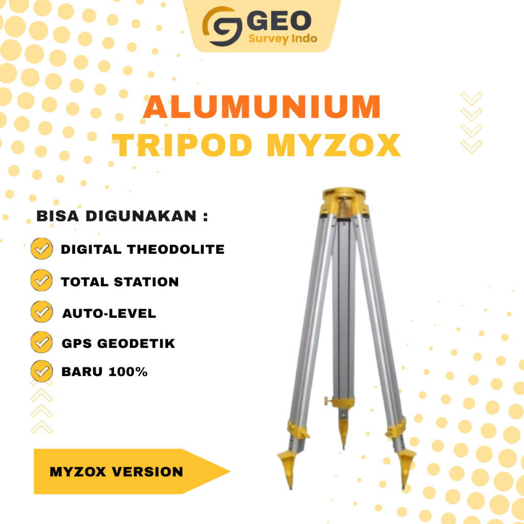Tripod Statif Aluminium Total Station Theodolite Waterpass Prisma Polygon Baru