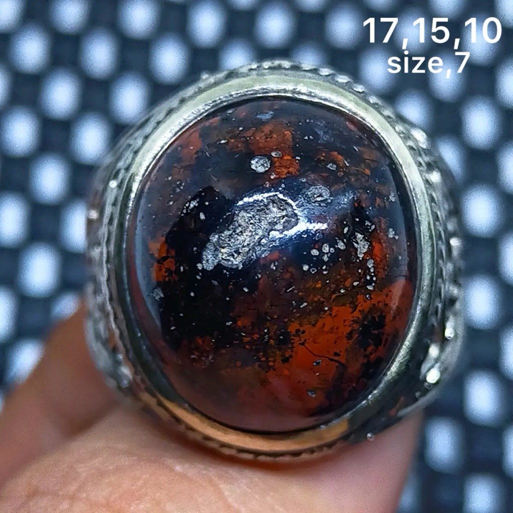 cincin batu akik asli badar besi kebumen antik top hq natural (asli alam)